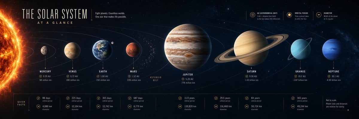 Create a single ultra-wide panoramic science explainer visual, horizontal 3:1, one comple…