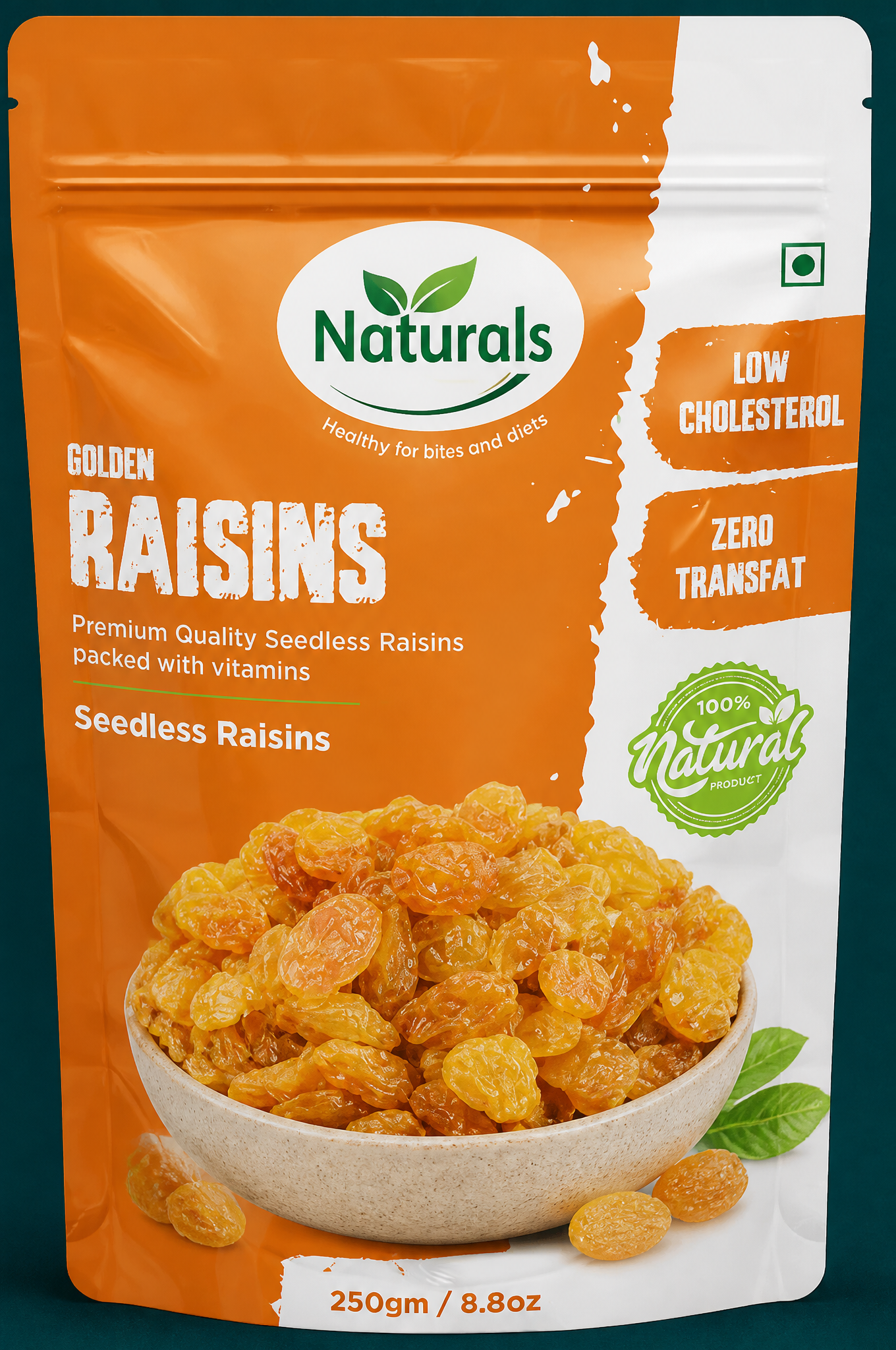 Create a distinctive packaging concept for a premium healthy snacking brand named Natural…