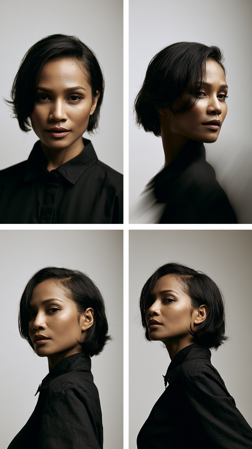 Create a premium high-fashion editorial series featuring a stylish Timorese female model …