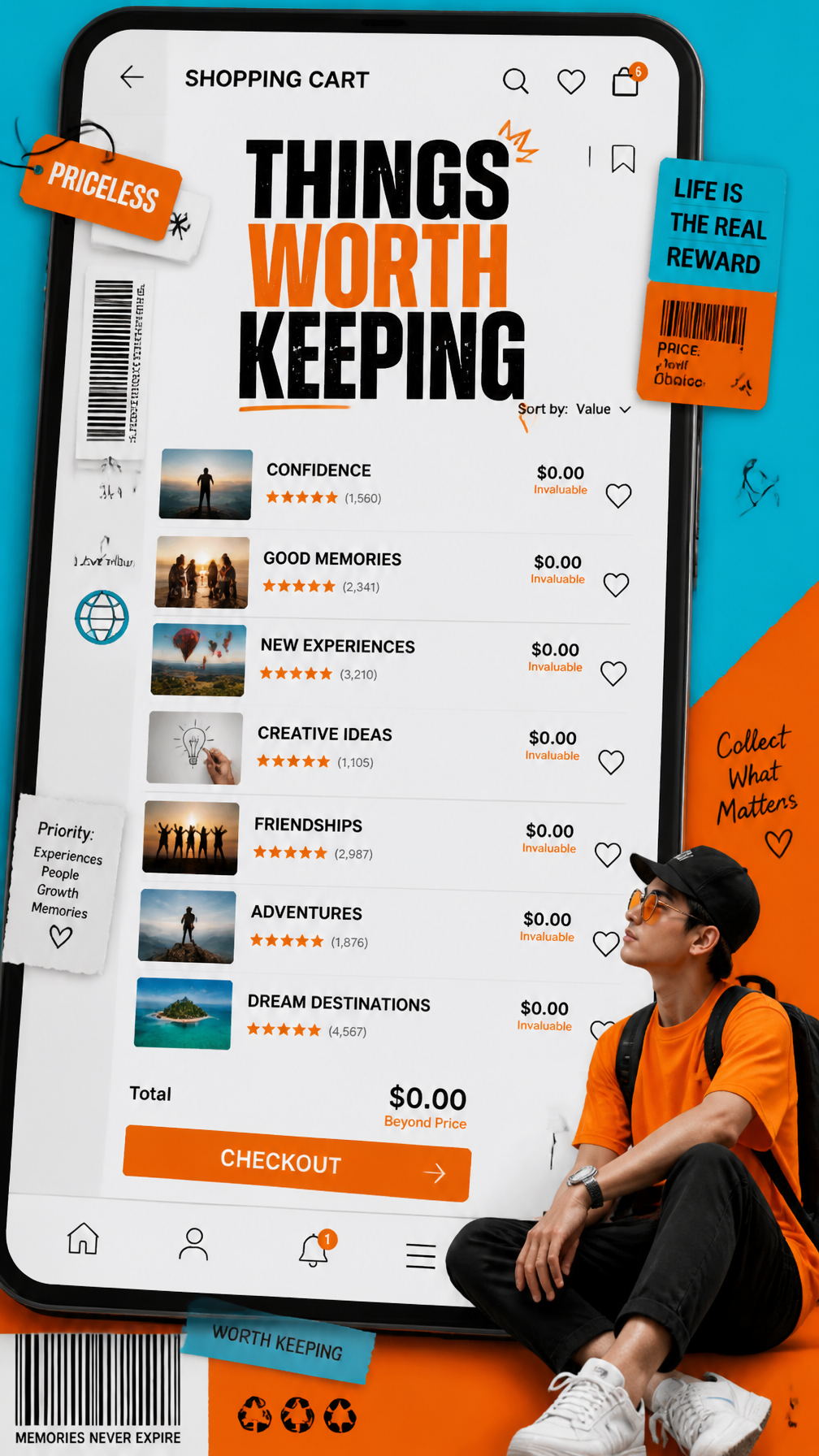 A premium 9:16 youth-culture editorial poster.Main Subject:A giant realistic online shopp…