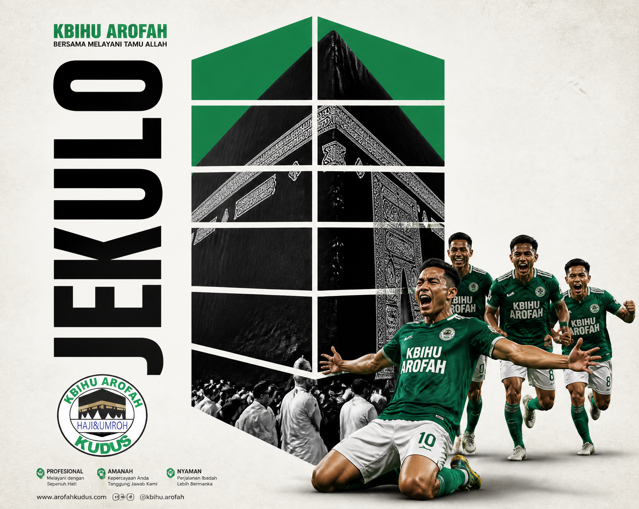 A professional sports graphic design poster of KBIHU AROFAH, designed in a clean, modern,…