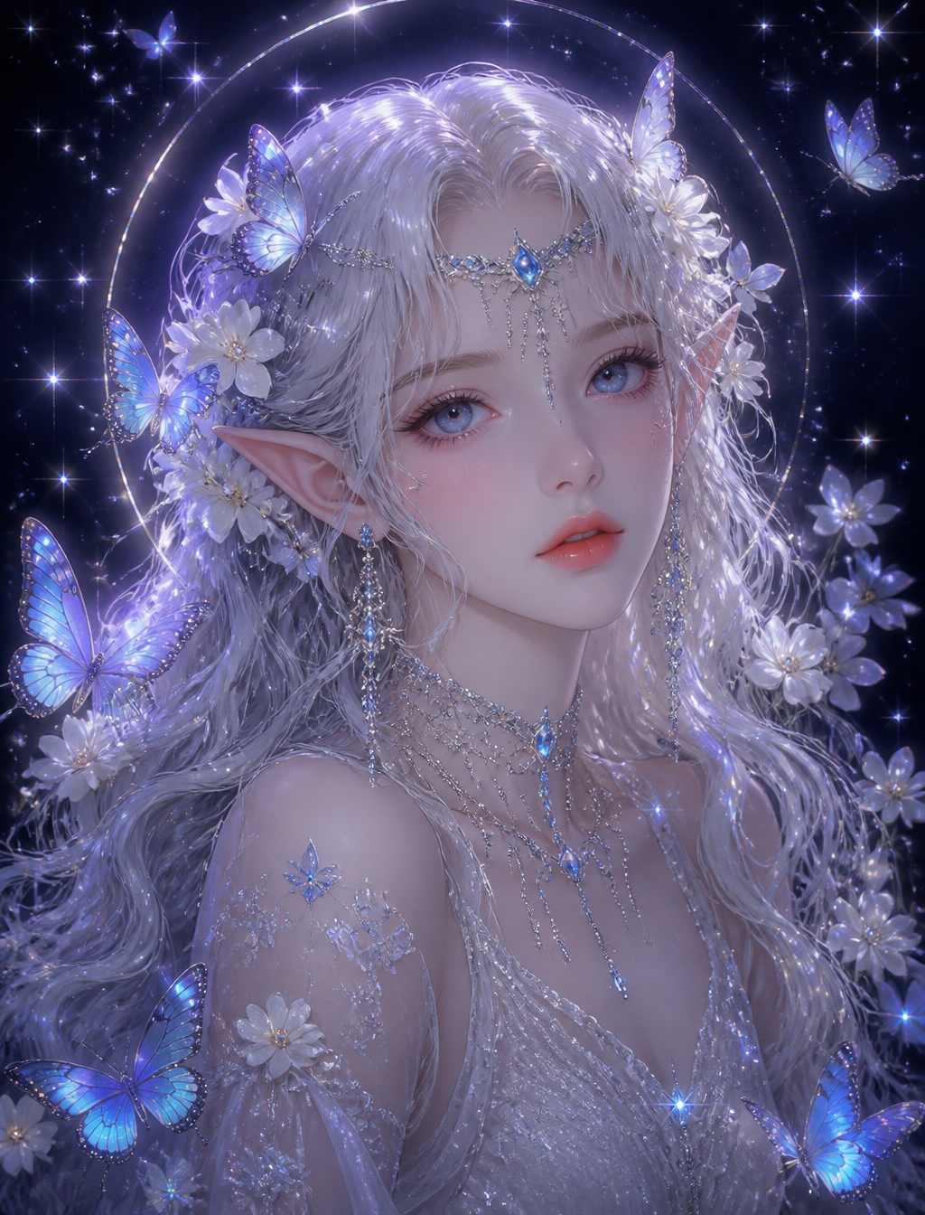 masterpiece, best quality, ultra detailed fantasy oil painting, soft glow lighting, bust …
