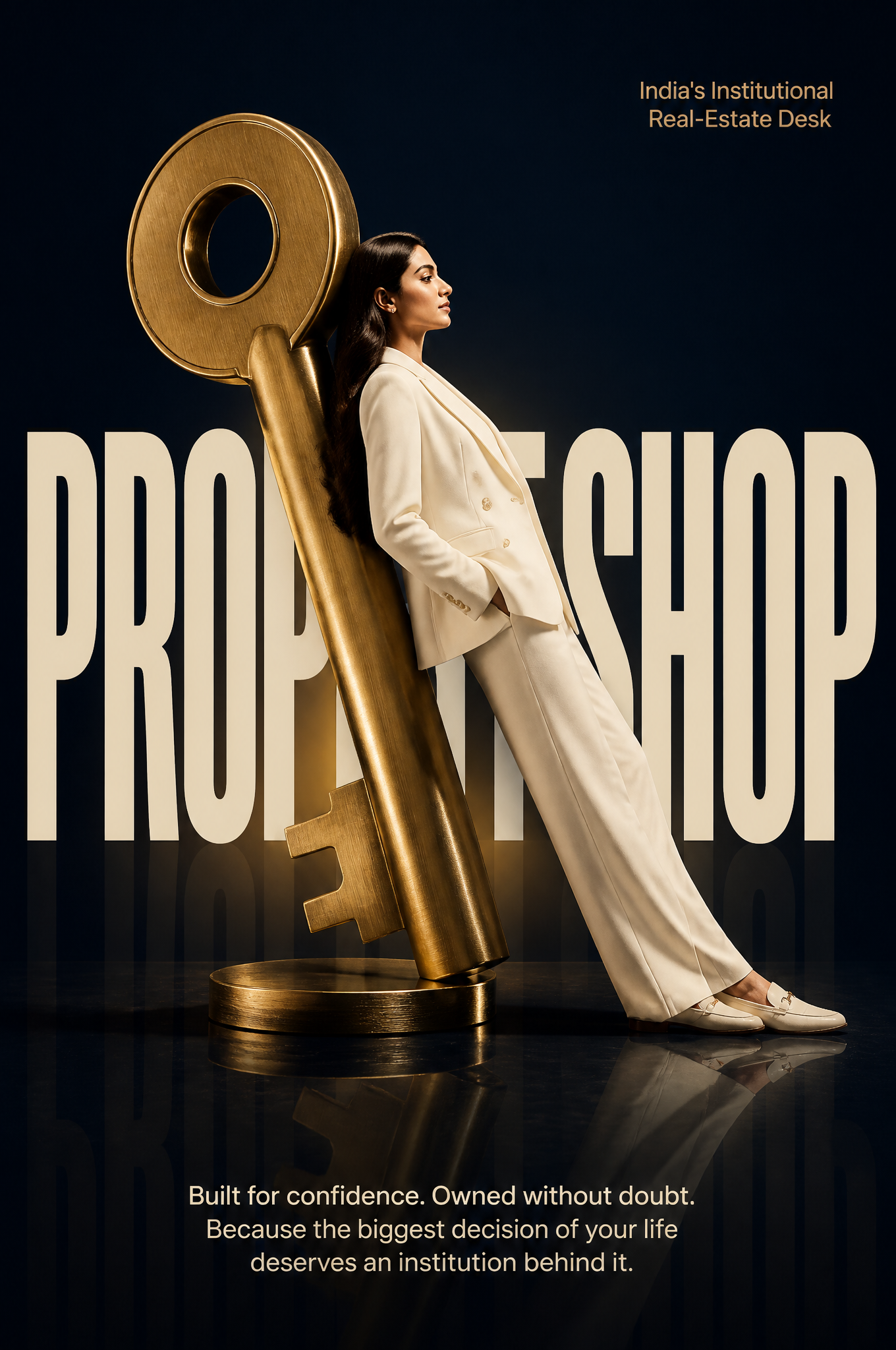 prompt : A high-fashion surrealist advertising poster for propert.shop —