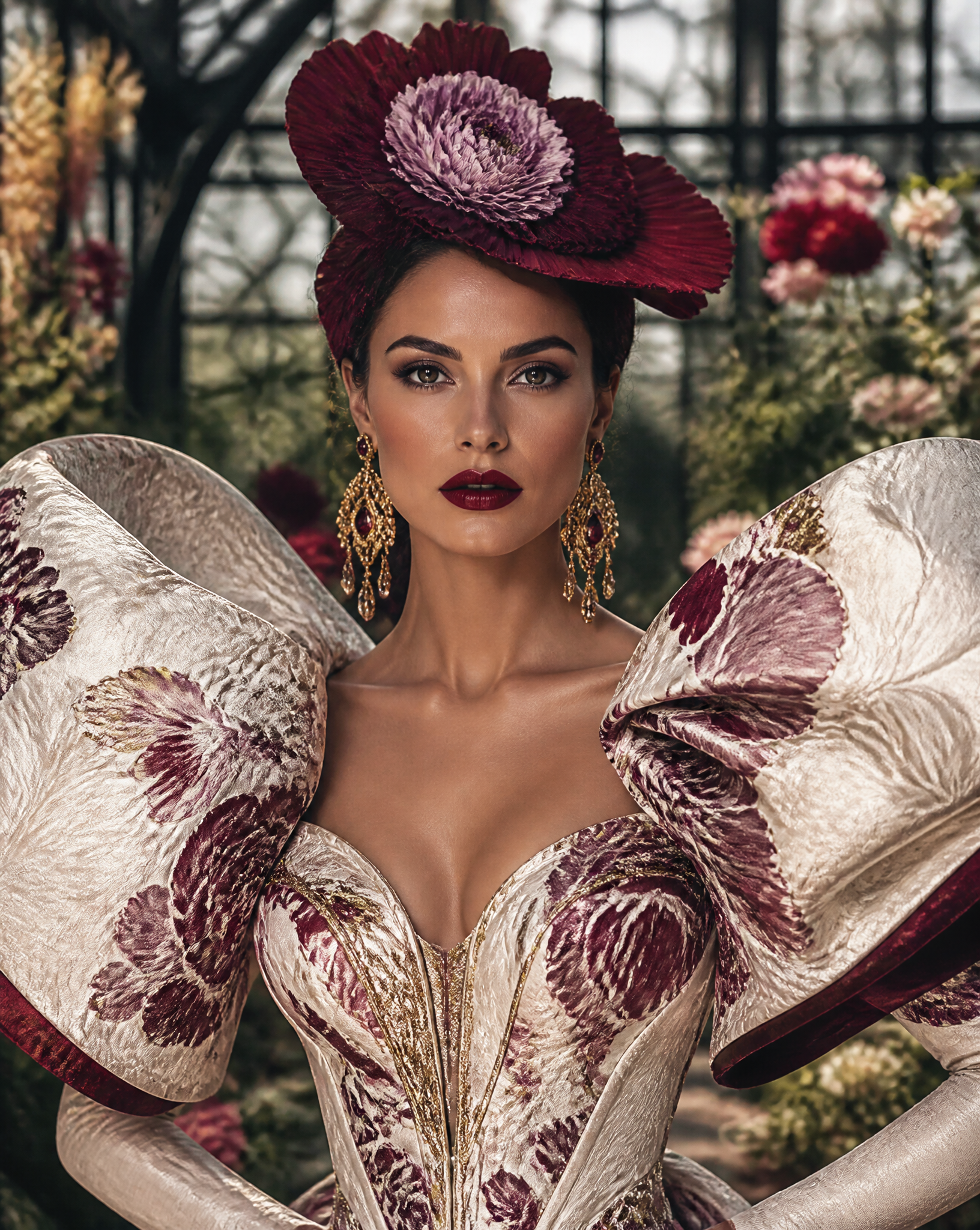 Vogue magazine editorial fashion photography,iconic cover-worthy image.A strikingly elega…