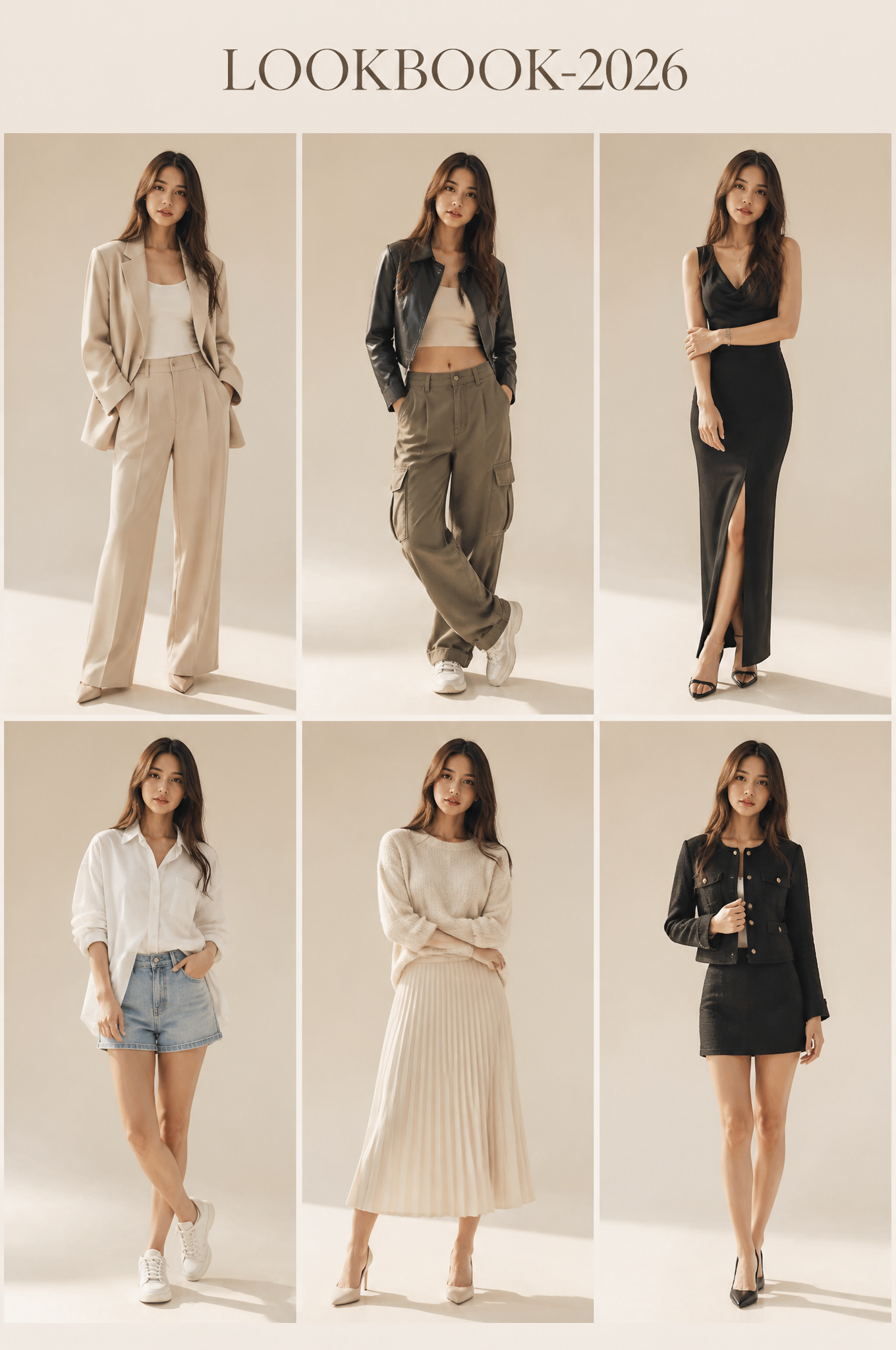 Create a high-end Korean fashion lookbook featuring the same {argument name="subject" def…