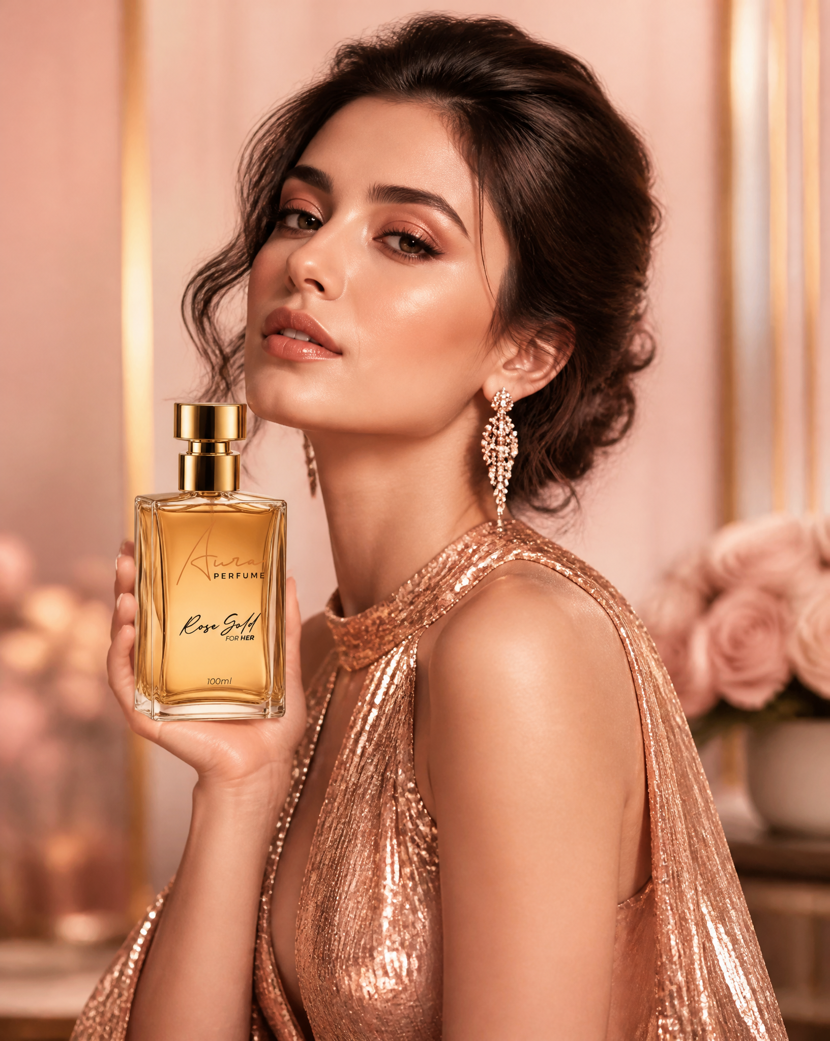 Ultra-premium luxury fashion Photoshoot, featuring a stunning and elegant female model pr…