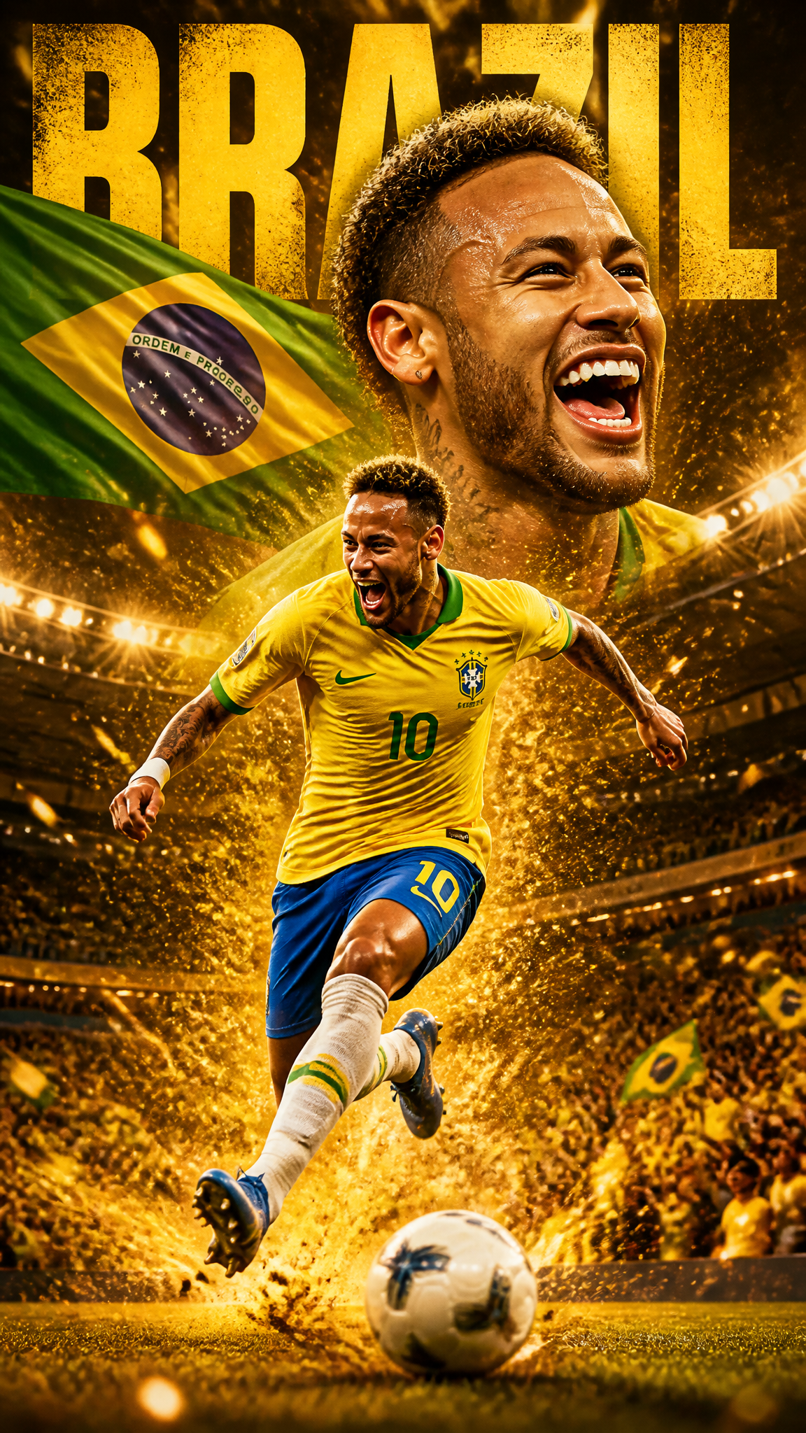 Character SetupCharacter 1: (Reference Image @Image 1); wearing Brazil national team No.1…