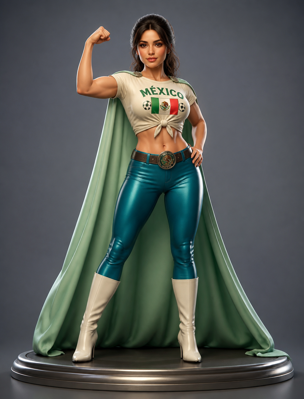 Detailed prompt:Create a sexy female character in a realistic 3D Pixar/Disney style, dire…