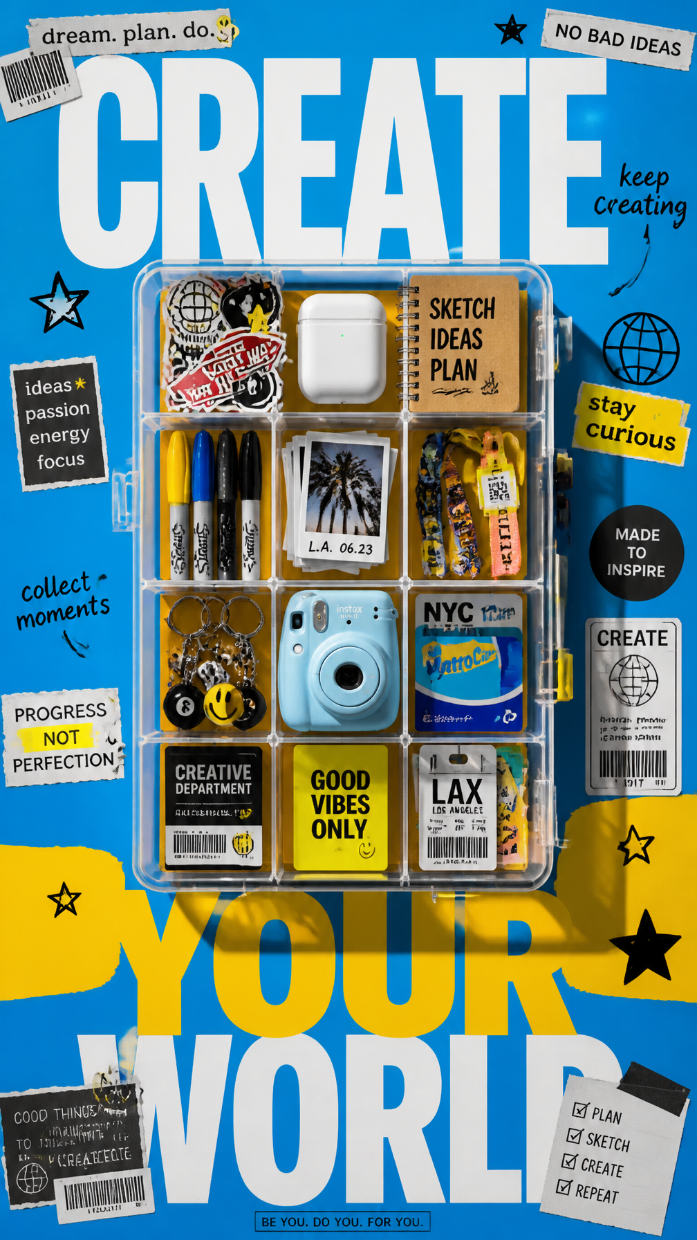 A premium 9:16 youth-culture lifestyle advertising poster.Main Subject:An oversized trans…