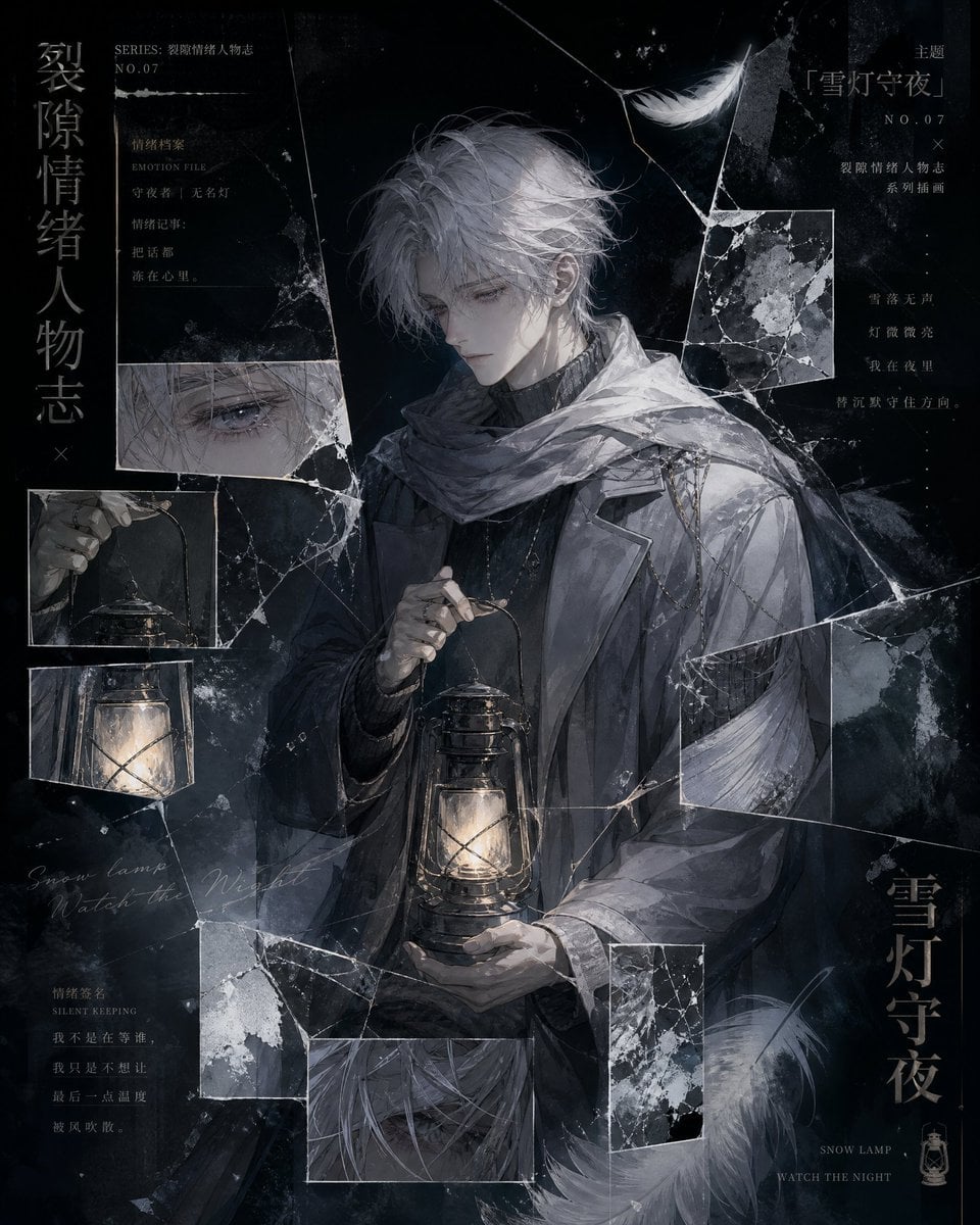 Create a vertical [Aspect Ratio] original anime-style emotional illustration poster.
