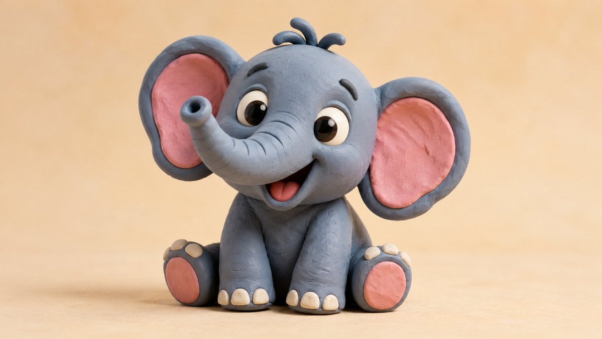 clay-style 3D render of a [Subject], made from smooth colorful modeling clay, rounded sha…