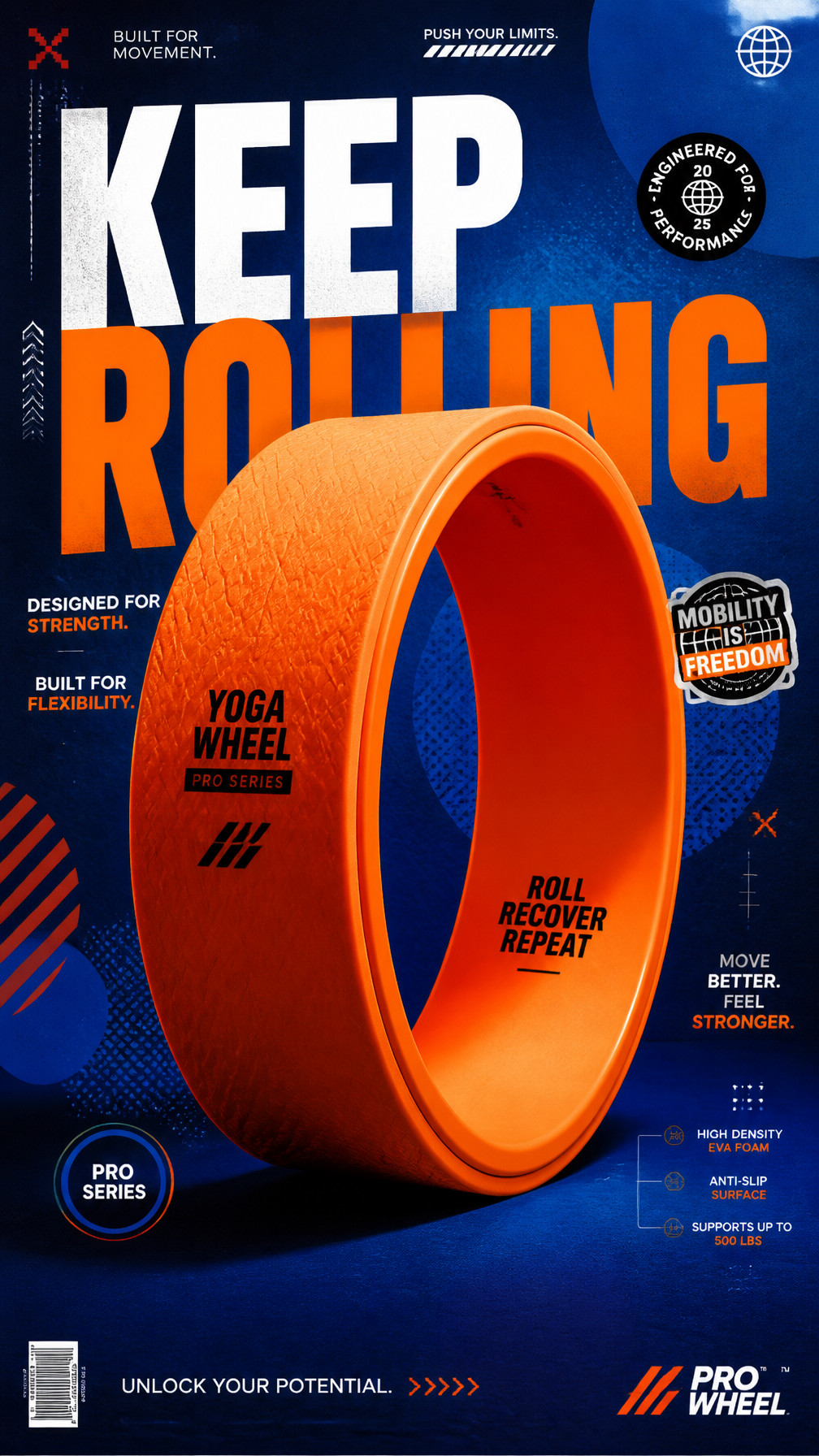 A premium 9:16 sports accessories advertising poster.Central Subject: