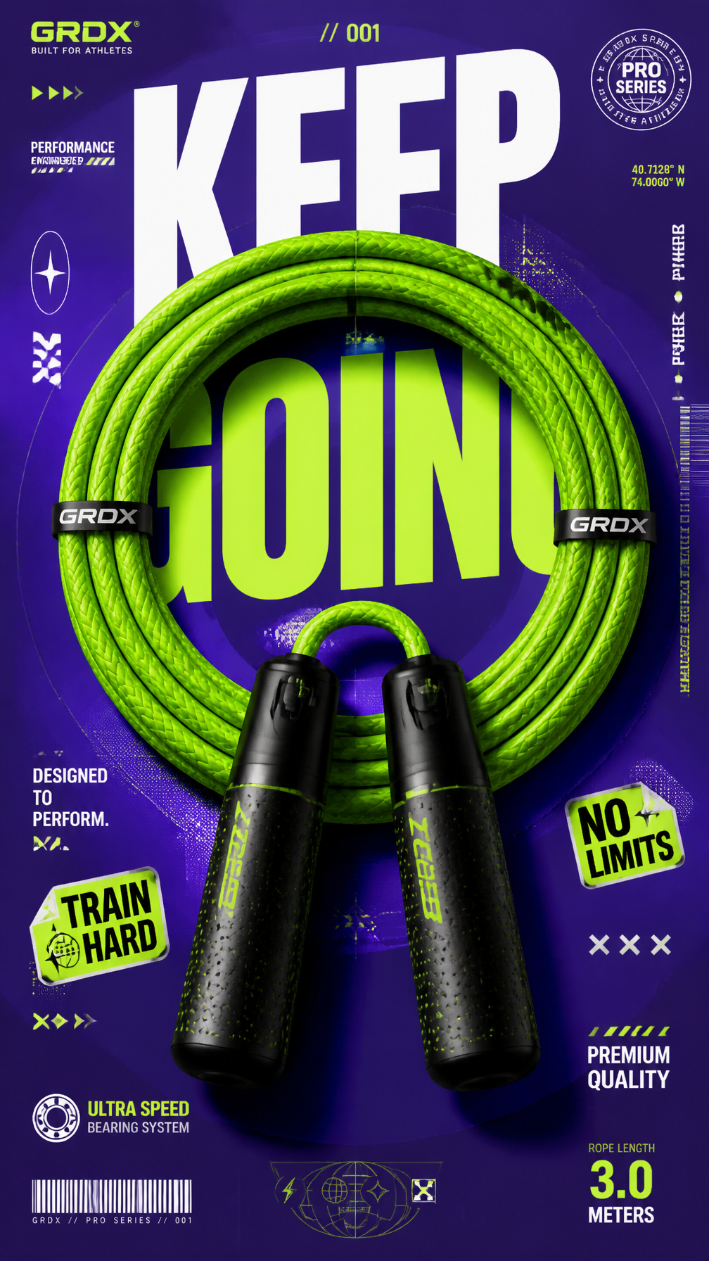 A premium 9:16 sports accessories advertising poster.Central Subject:
