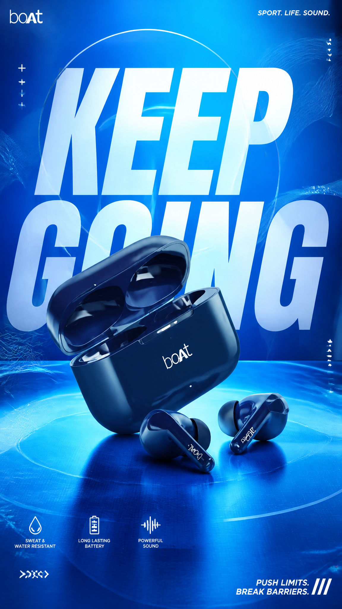 A premium commercial sports-lifestyle advertising poster.Central Subject: