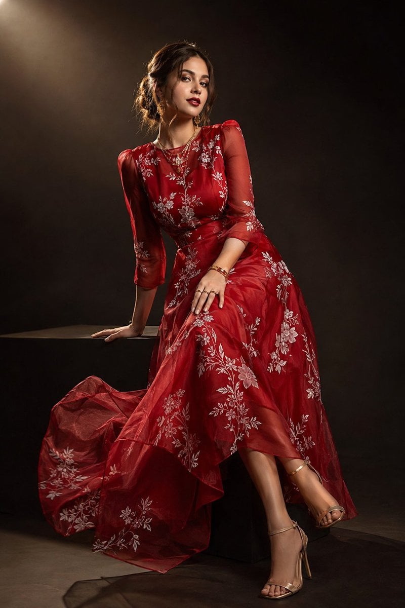 Ultra-realistic high-fashion Vogue magazine editorial portrait of a beautiful young woman…