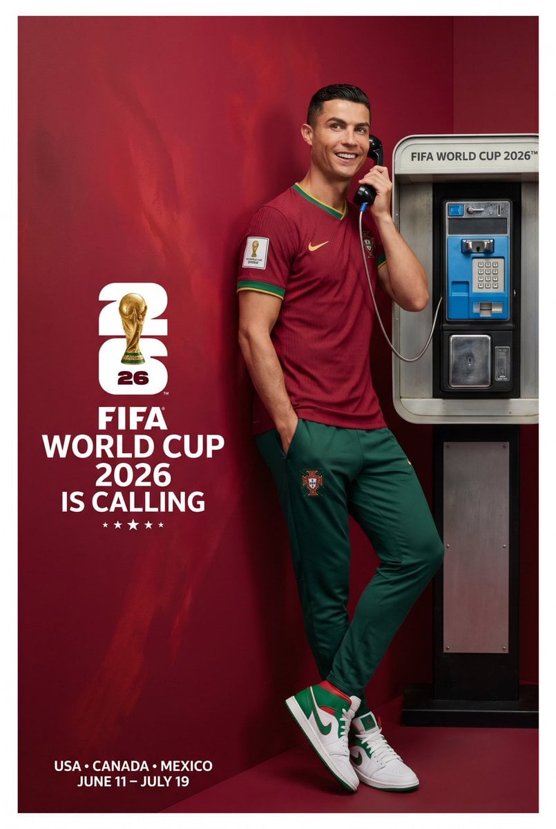 Create an ultra-premium FIFA World Cup 2026 global advertising campaign poster featuring …