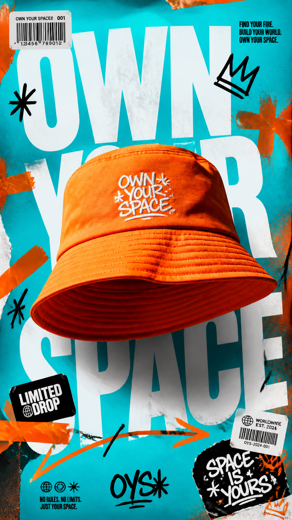 A premium 9:16 streetwear accessories advertising poster.Central Subject:A single oversiz…