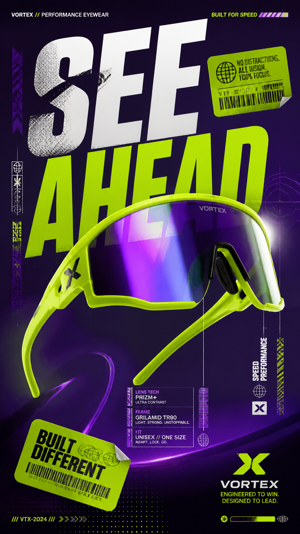 A premium 9:16 sports-fashion advertising poster.Central Subject:A single pair of oversiz…