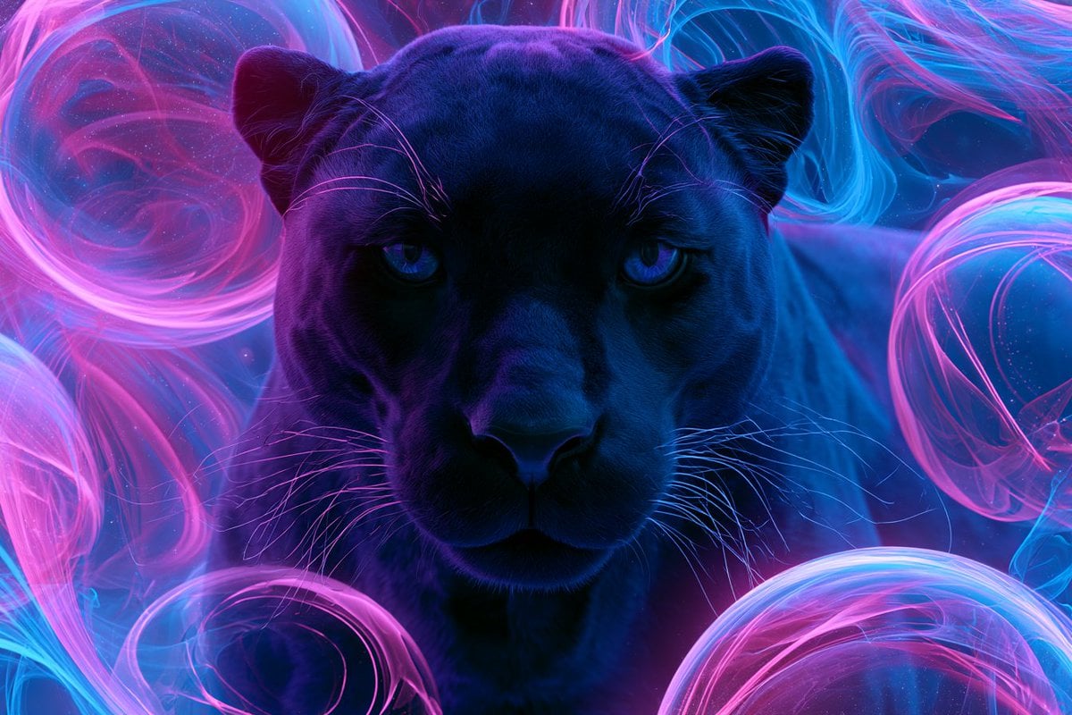 Subject presented in a Futuristic Neon Orbital Odyssey, with swirling