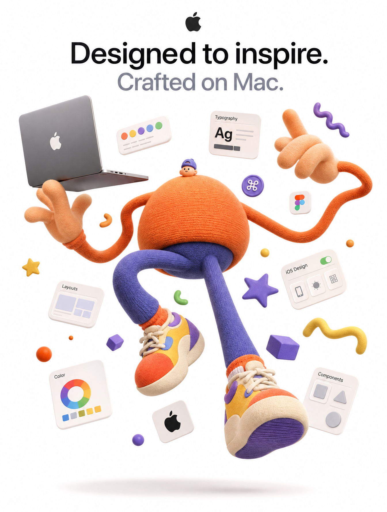 A complete single 3D illustration, exaggerated artistic editorial illustration style, not…