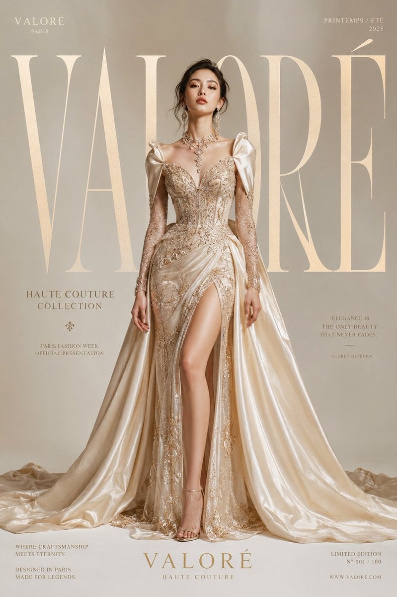Luxury Haute Couture Fashion Editorial Poster for [BRAND NAME]