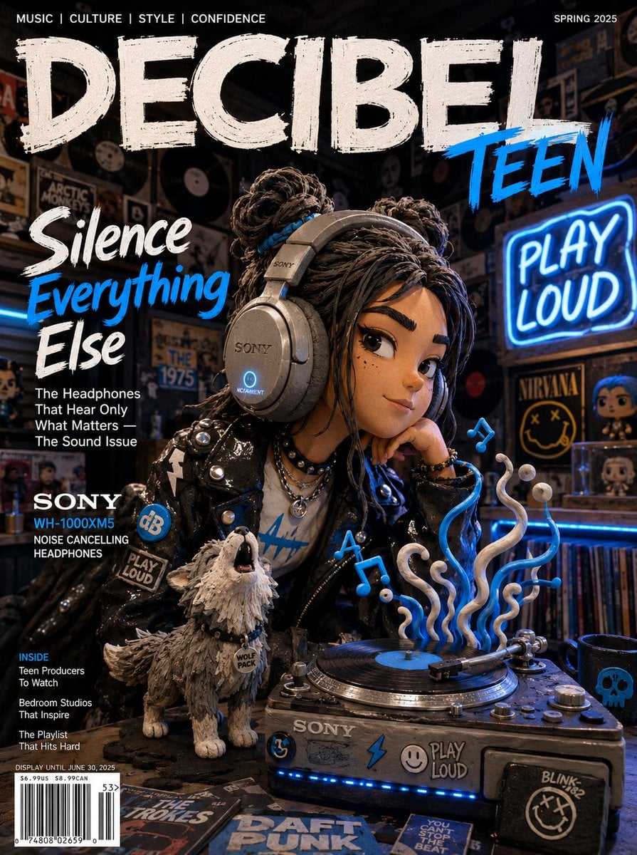 SUBJECT : A bold claymation teenage girl with clay space