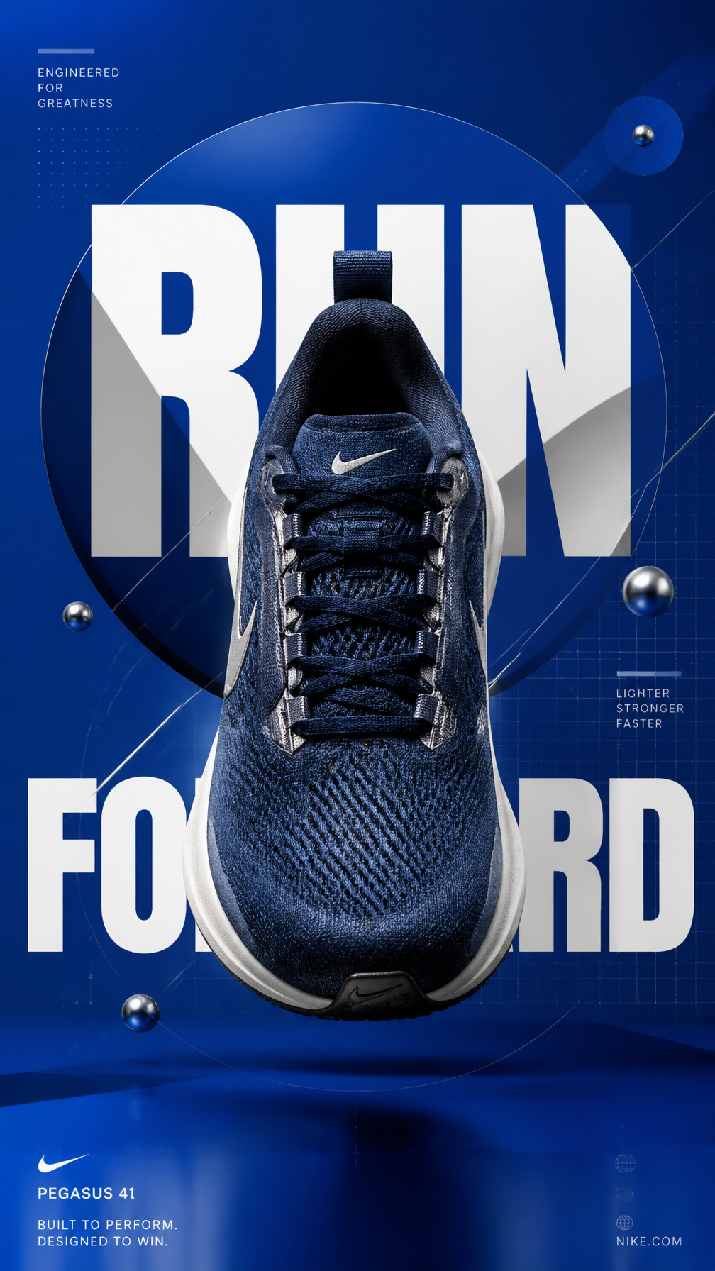 A premium commercial advertising poster for a luxury sneaker launch.Central Subject: