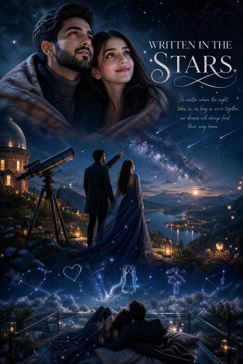 Ultra-Realistic Romantic Couple Poster – "Stargazers"
