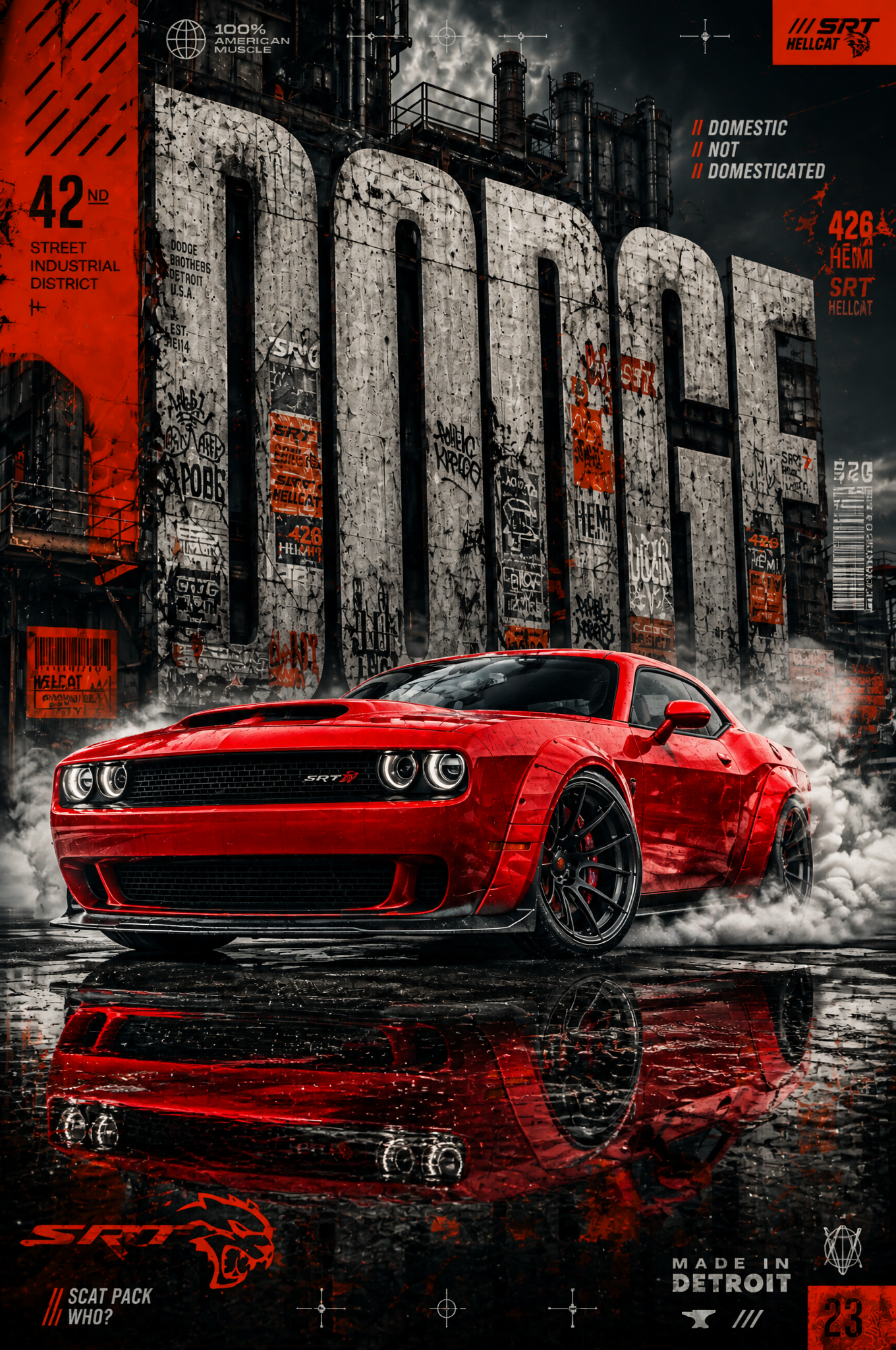 MASTERPIECE AUTOMOTIVE POSTER featuring a [CAR MODEL] finished in [PRIMARY COLOR], domina…