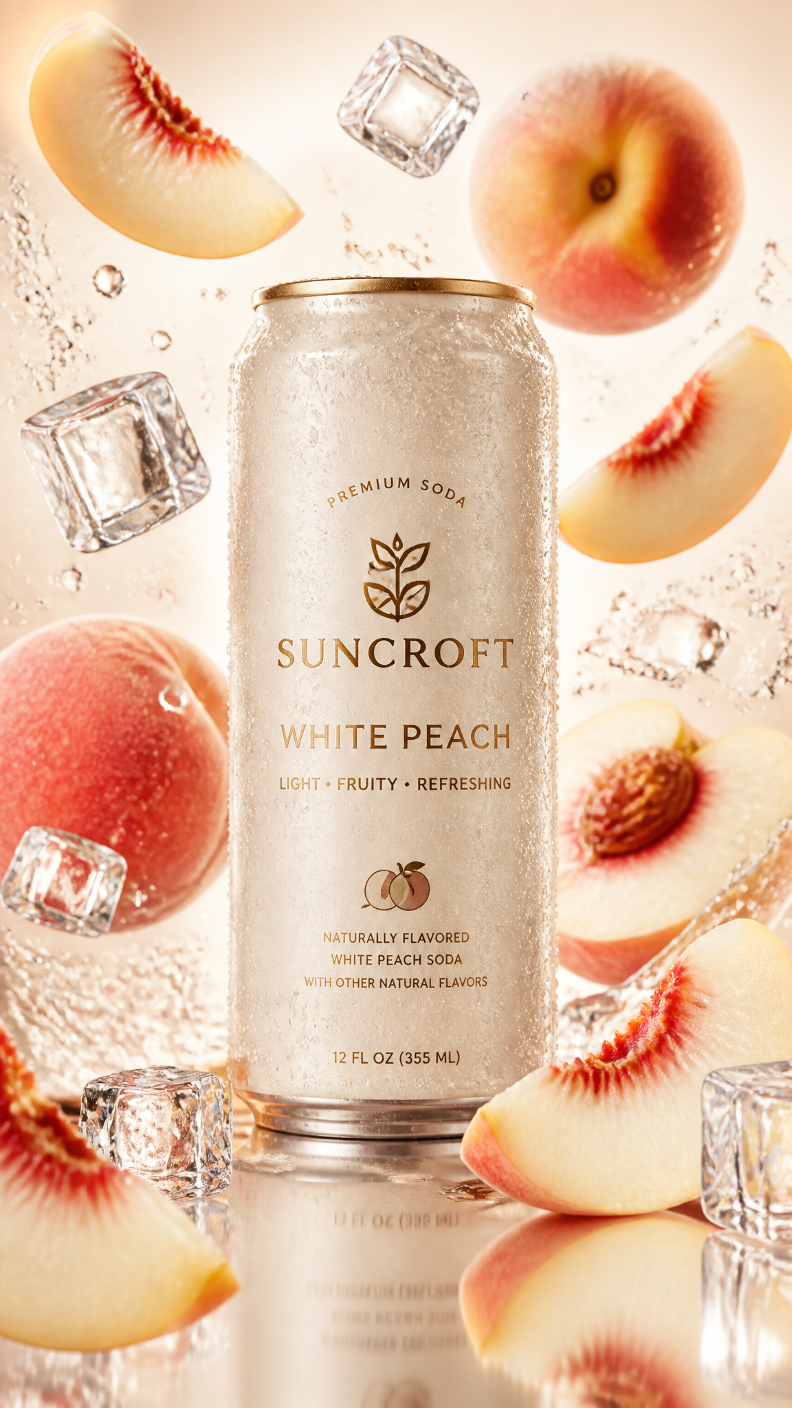 Ultra-luxury beverage advertising poster, vertical 9:16 commercial product photography, p…