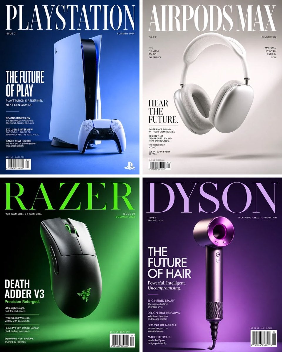 A world-class luxury magazine cover, 4:5 ratio, featuring [BRAND/PRODUCT] as the cover st…
