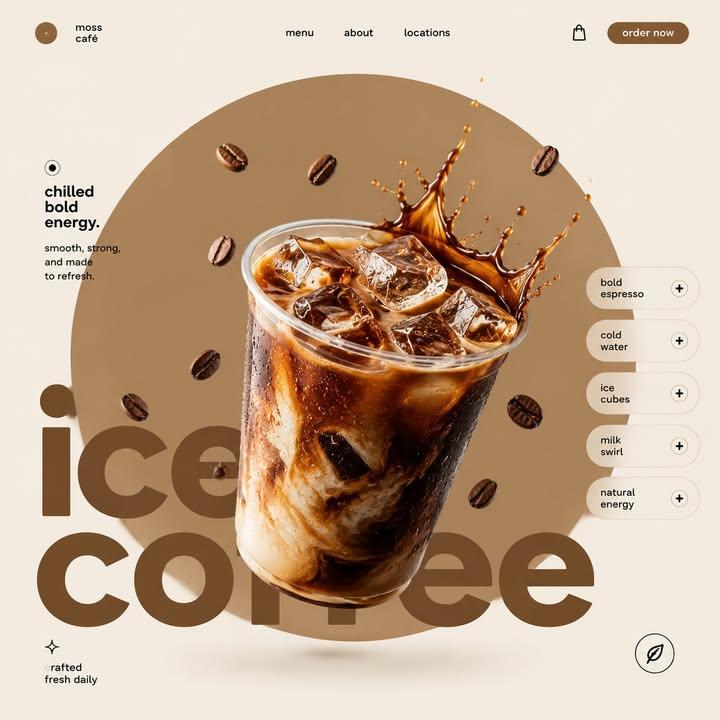 Matcha Latte STYLE & ART DIRECTION: Modern minimalist food advertising