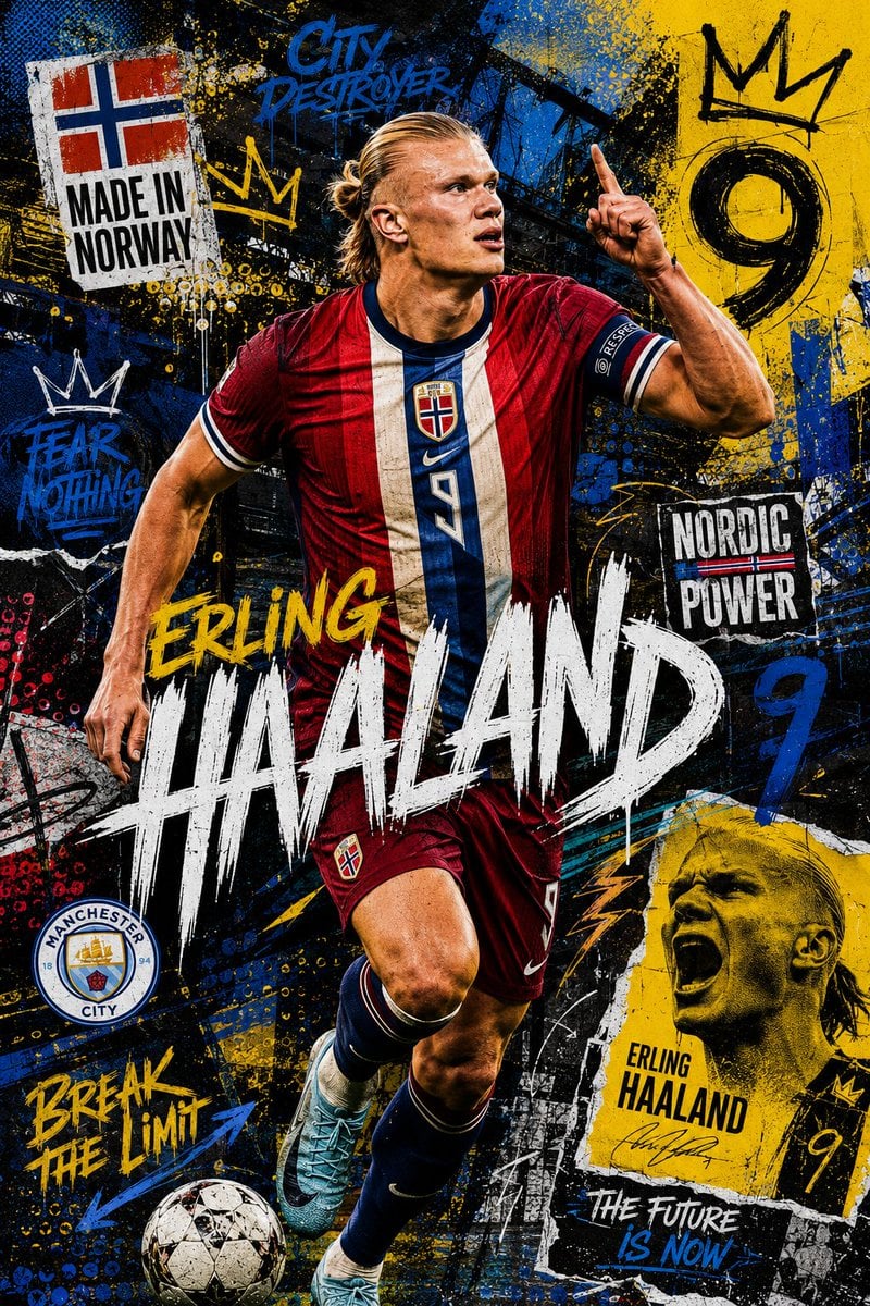 A dynamic mixed-media football poster featuring James Rodríguez in Colombia’s national te…