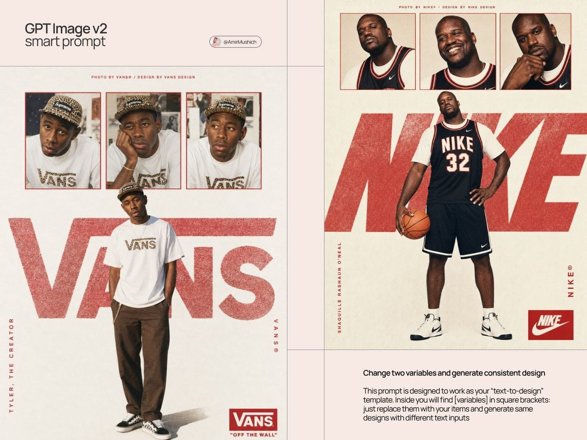 Act as a Streetwear Editorial Designer and Art Director creating a vertical brand poster …