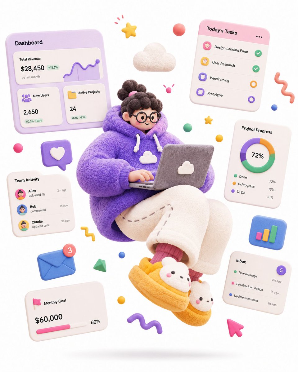 A complete single 3D illustration, exaggerated artistic editorial illustration style, not…