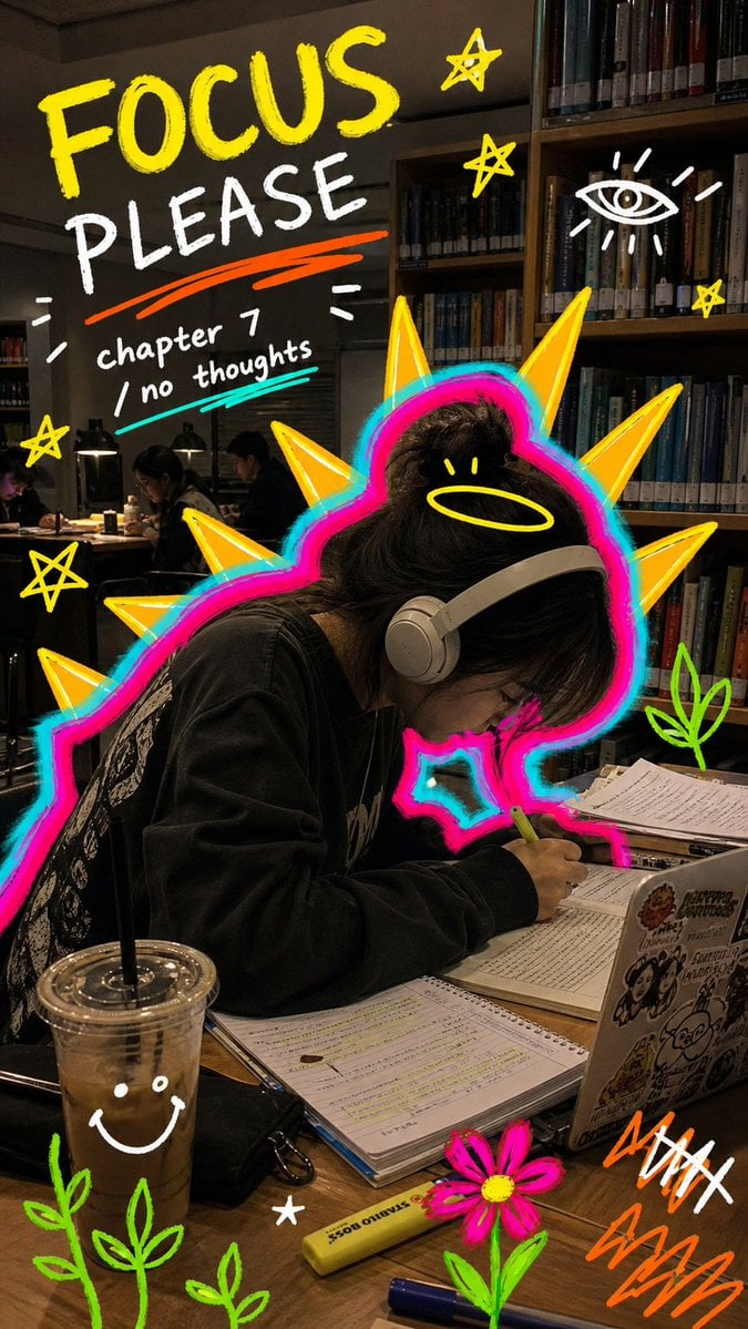 Create a 9:16 image in the "Neon Doodle Gallery Snapshot" style.