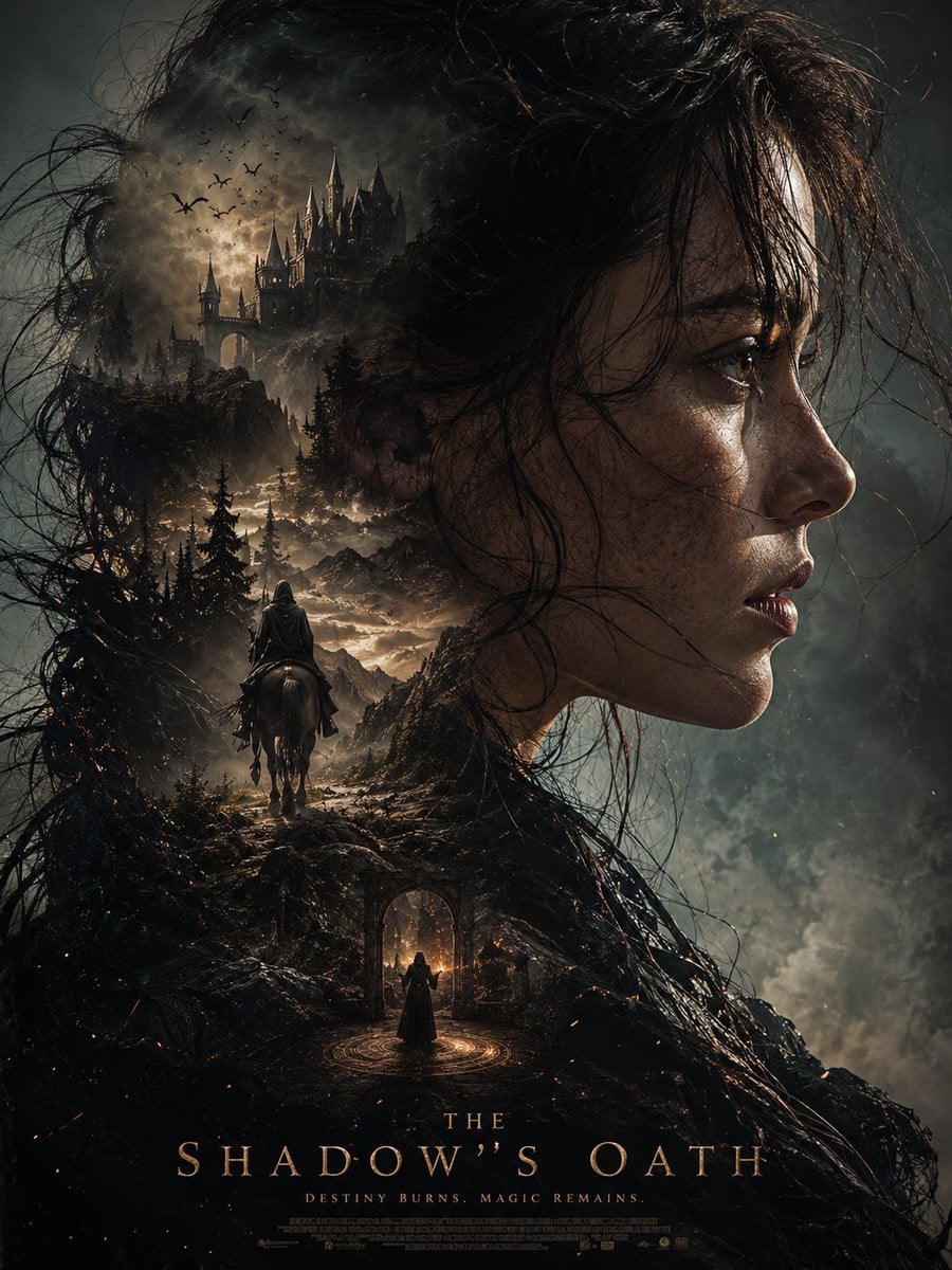 This ultra-cinematic dark fantasy poster is automatically generated using (face and hairs…