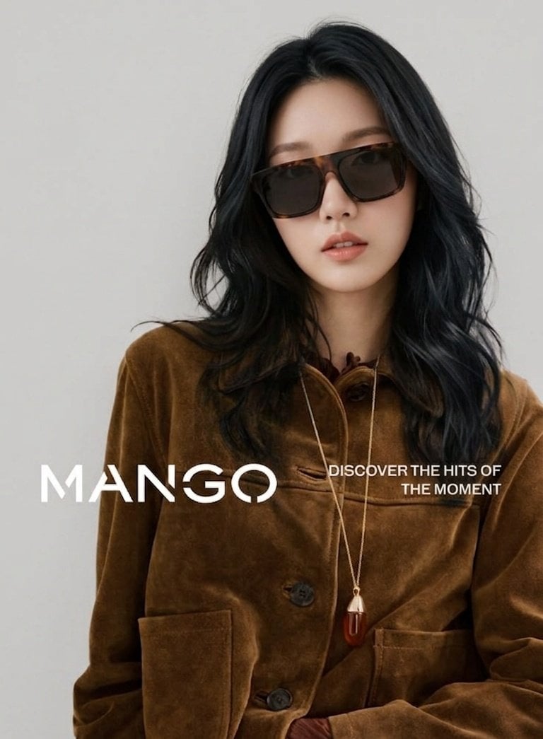 ​High-end fashion editorial photography, portrait of a young East Asian woman with long w…