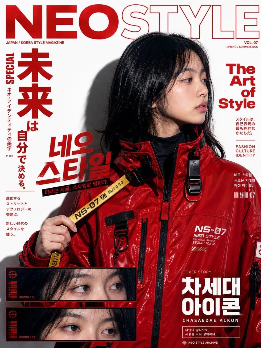Create a bold Y2K pop-street editorial collage featuring a young person as the central su…