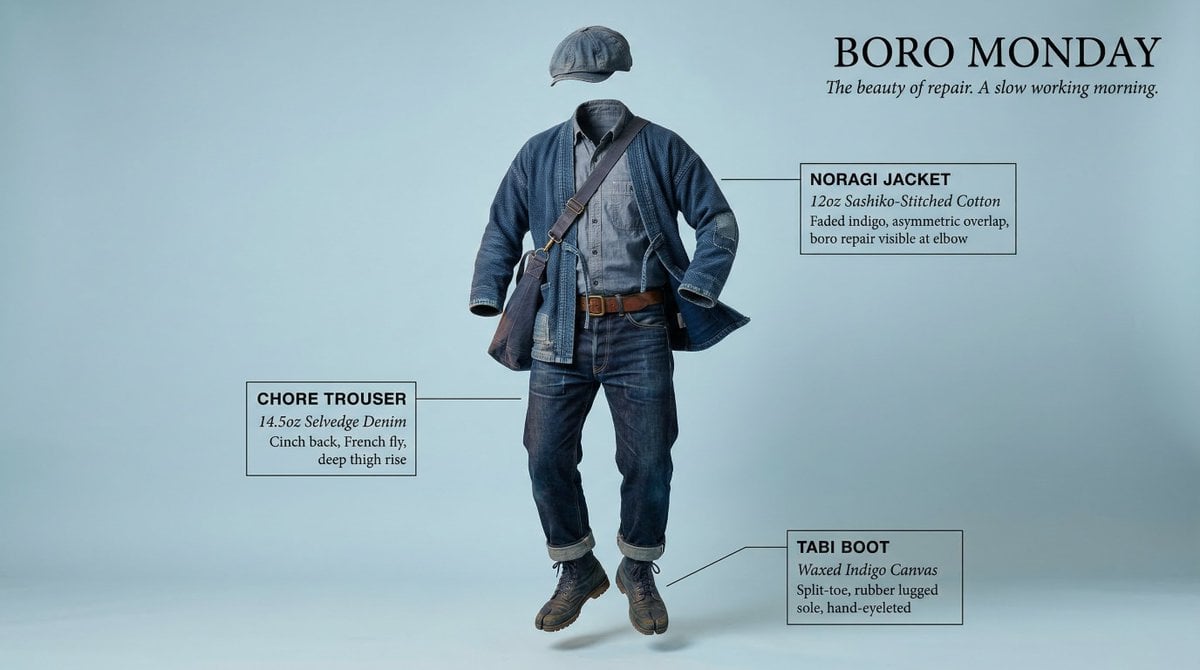 Complete [STYLE] outfit floating in its exact worn position around  an invisible body wit…