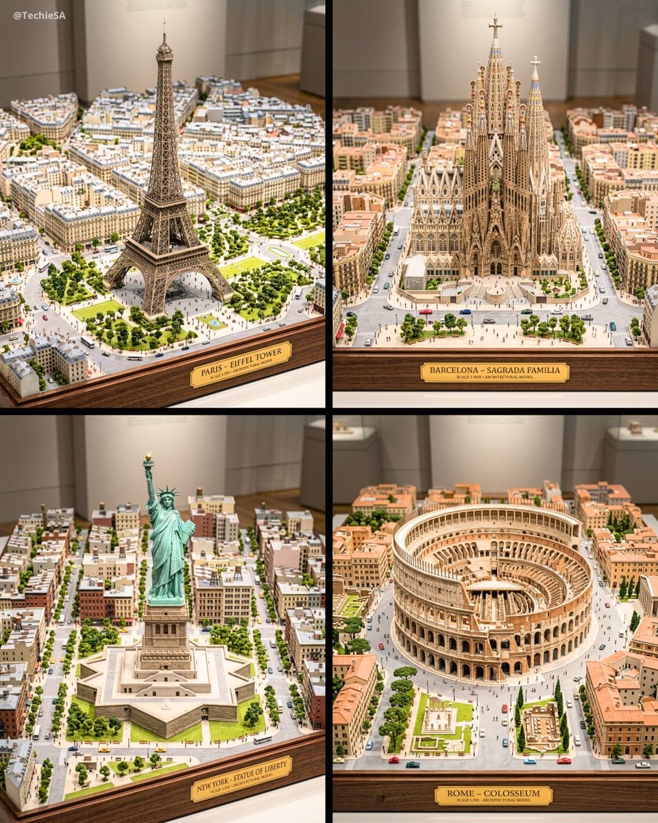 Ultra-detailed large-scale miniature architectural diorama of the [LANDMARK] in [CITY] pr…