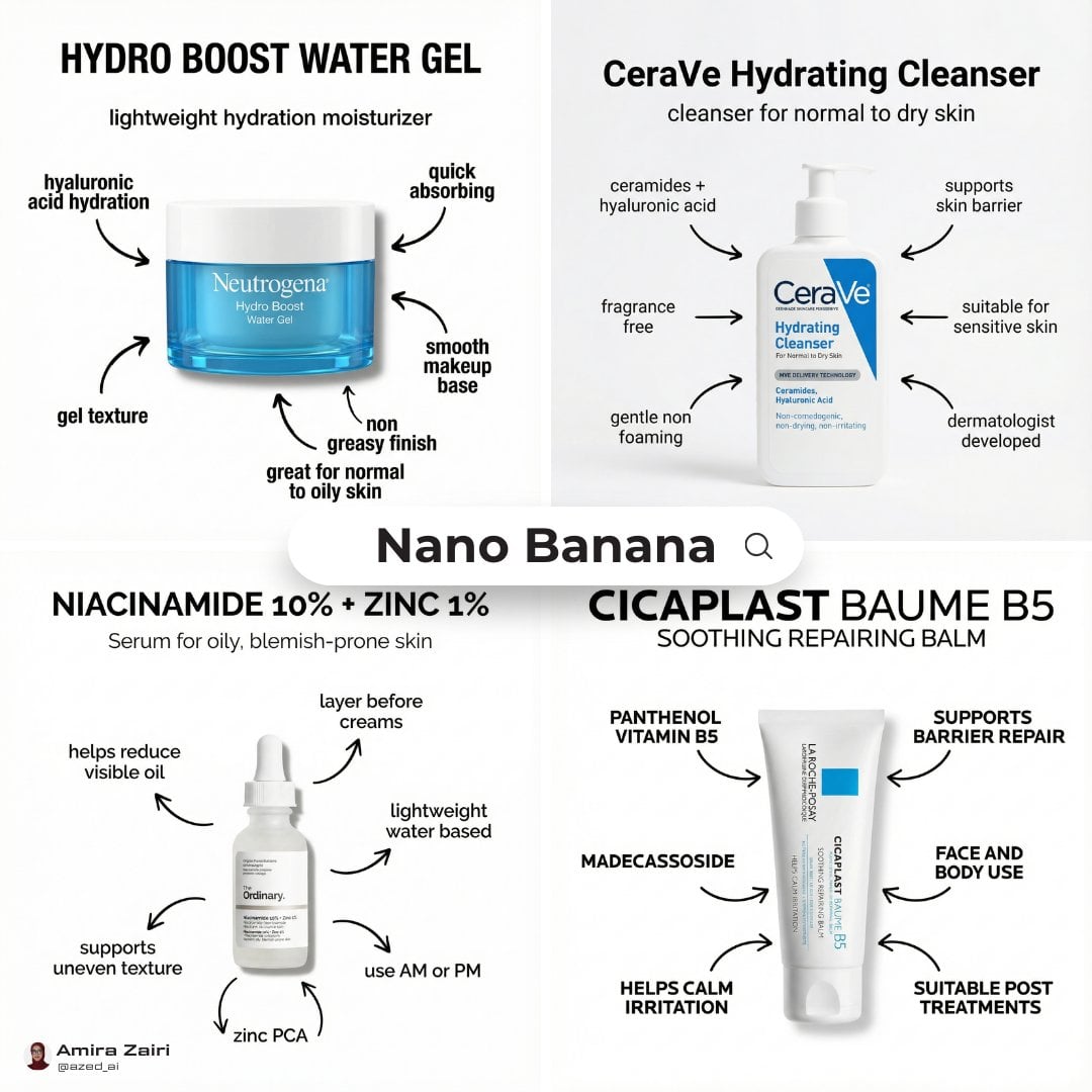 product , clean skincare infographic poster, centered product packshot on