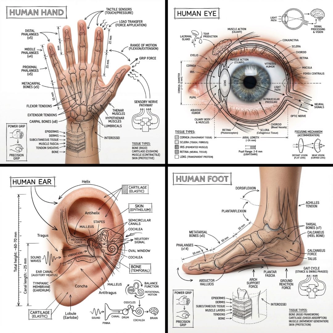 Create an infographic image of [BODY PART], combining a realistic photograph or photoreal…