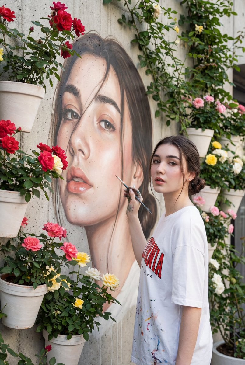 Don't chang my facial features Create a realistic vertical portrait 8K The person in the …