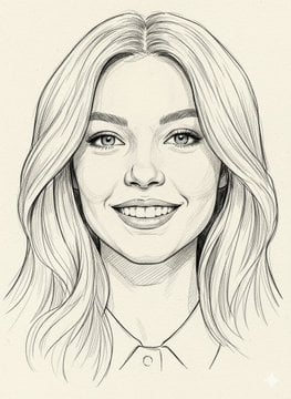 Please use the female user's reference photo to apply all of her facial features. sketch …