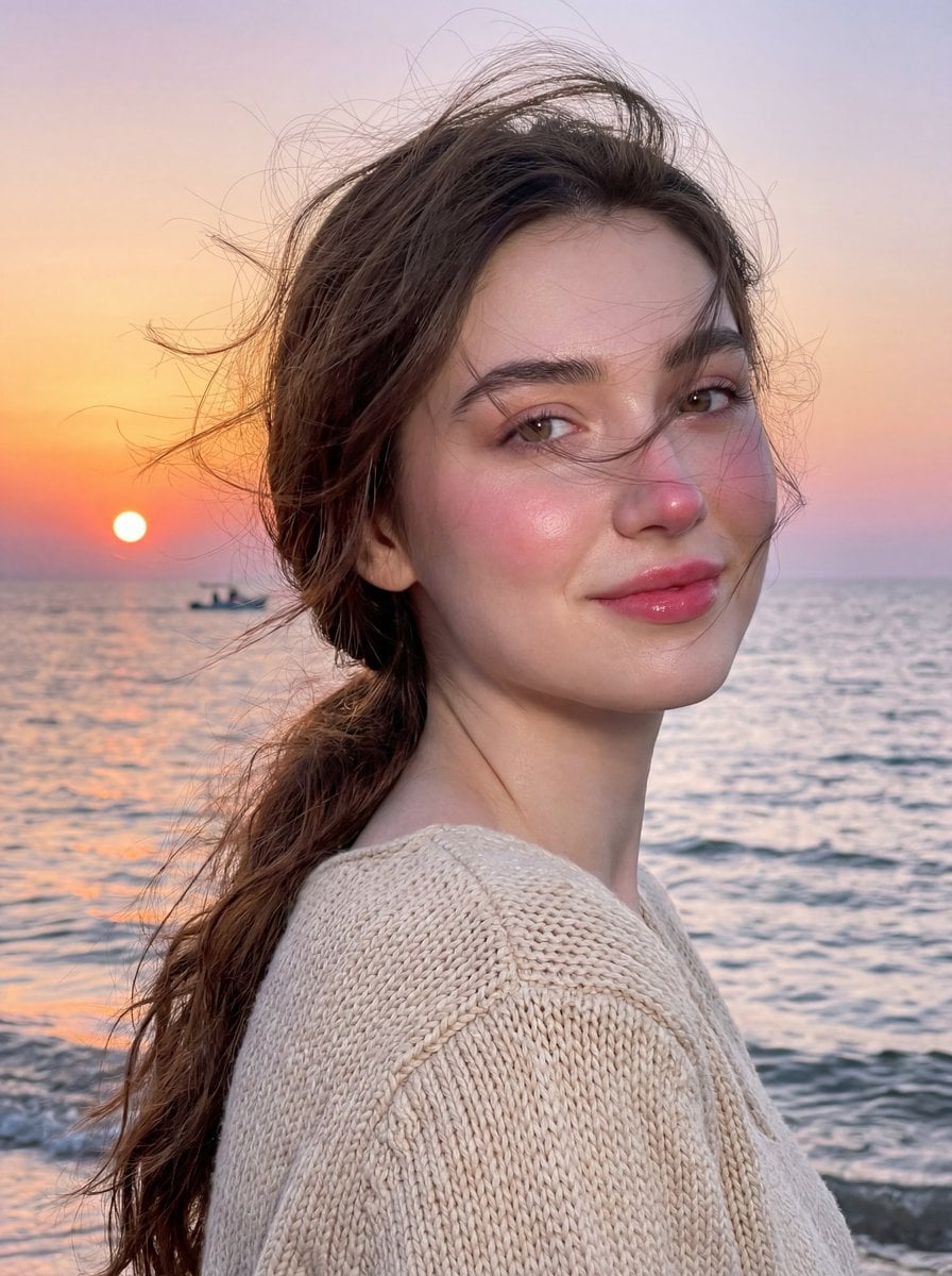Create an image using the exact same face as the reference image (100% identical, no faci…