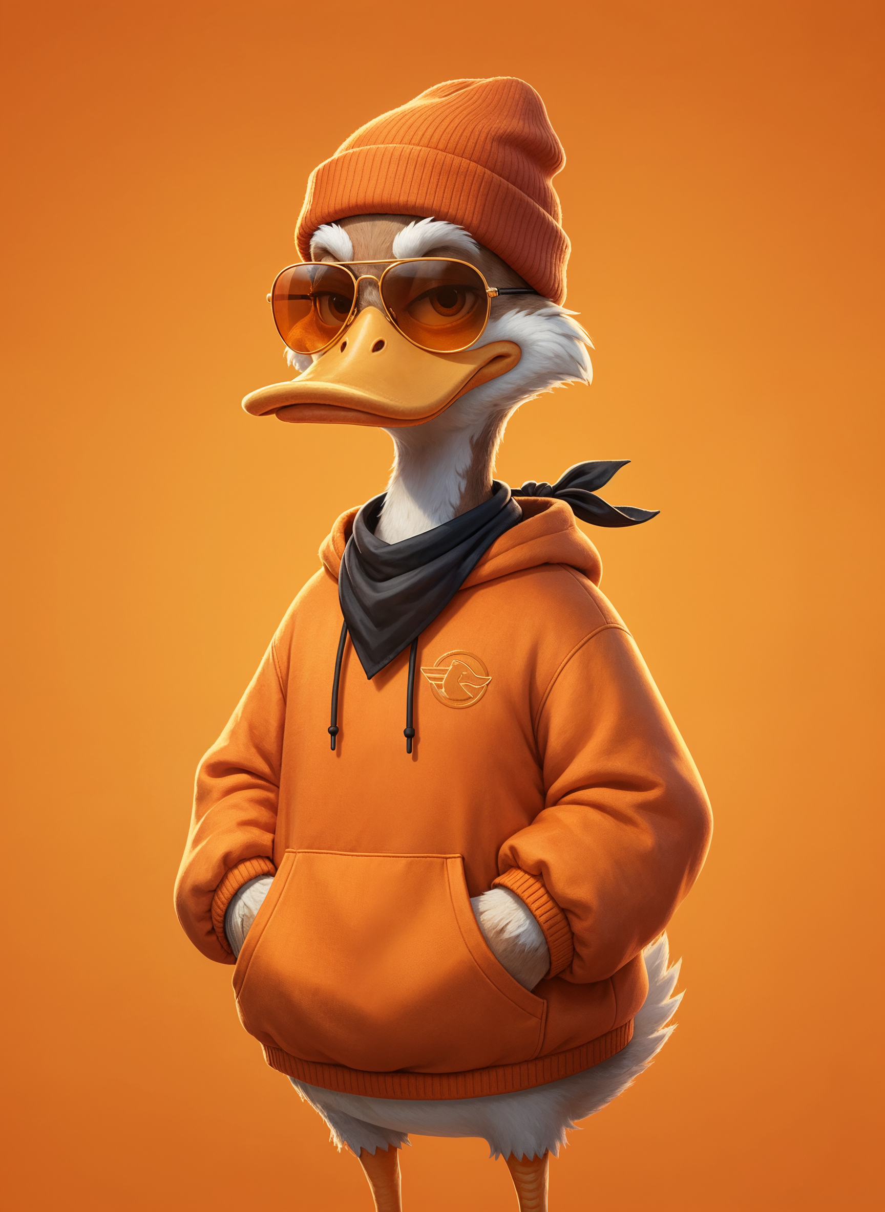 Duck Wearing  bandana & tracksuit
