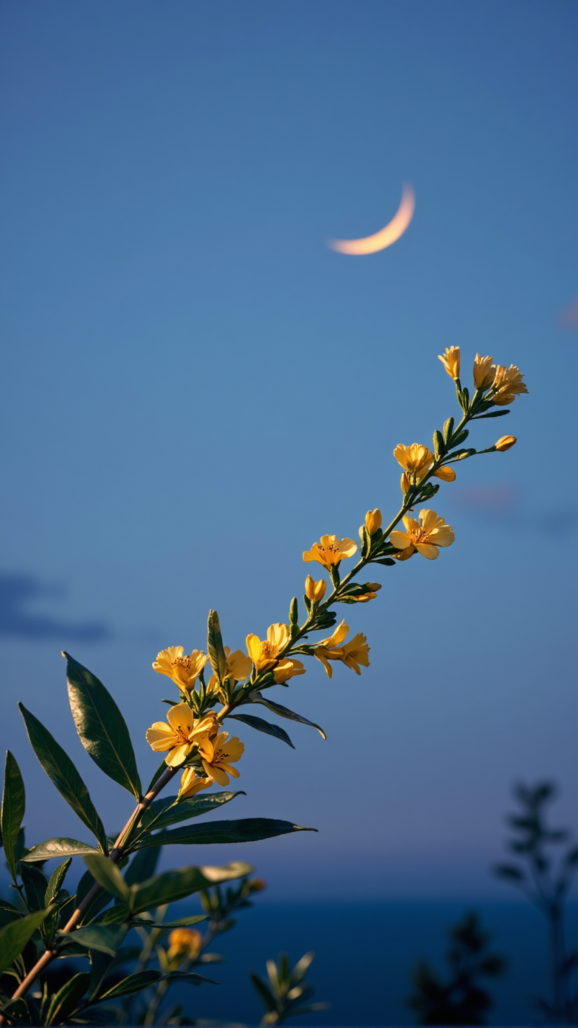 Moonlit Golden Bloom