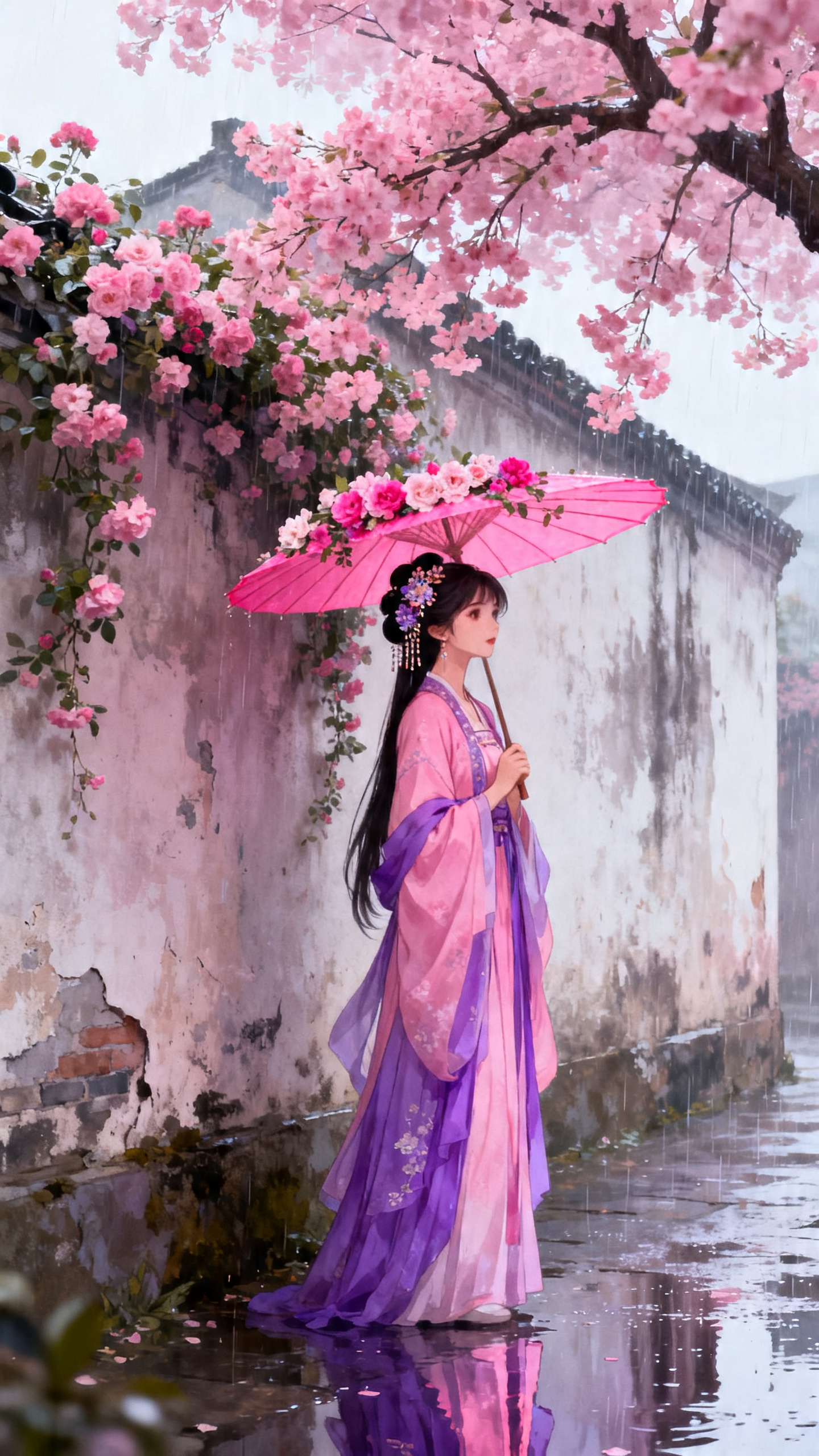 Blossom Rain Serenity
