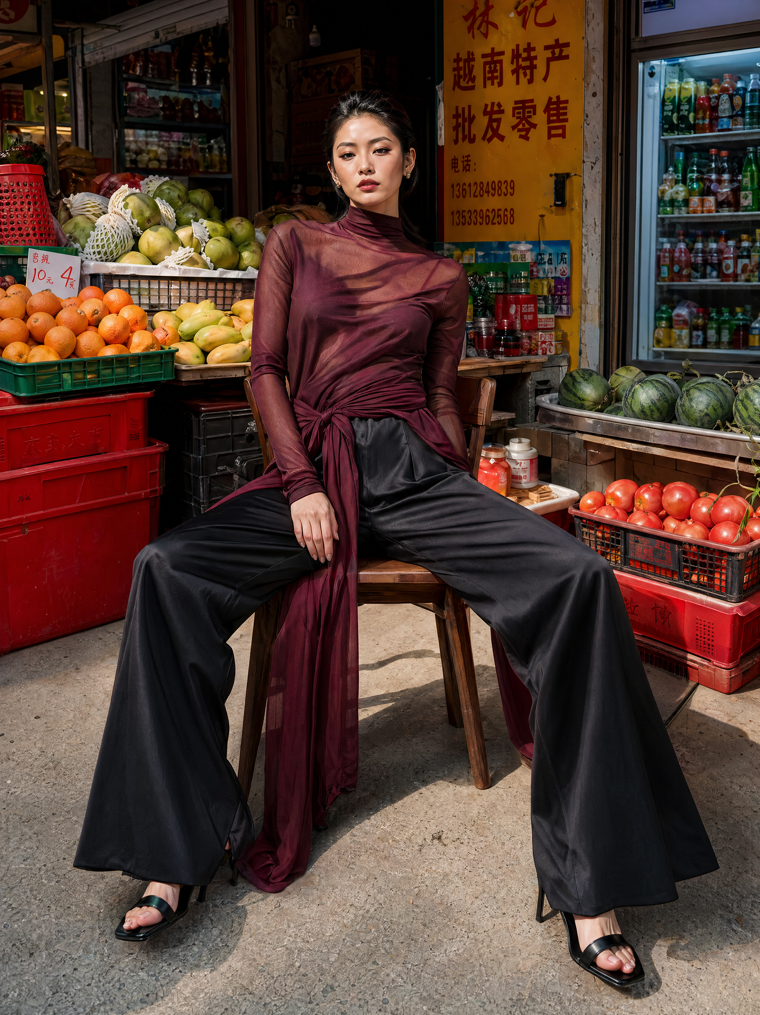 woman in fruit market prompt(#30)